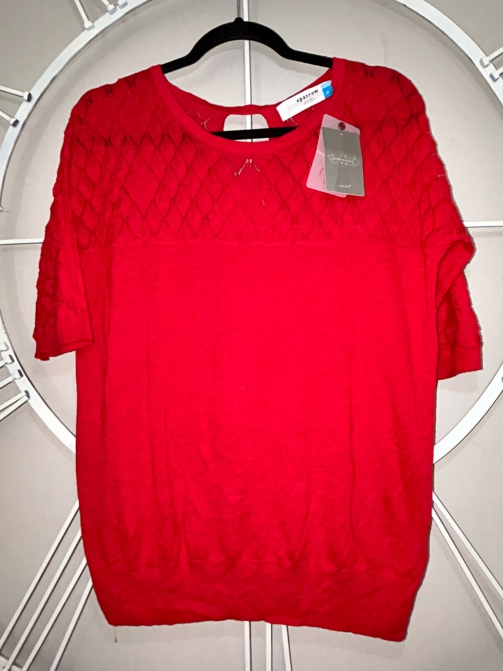 NWT Sparrow by Anthropologie Red Knit Sweater Top